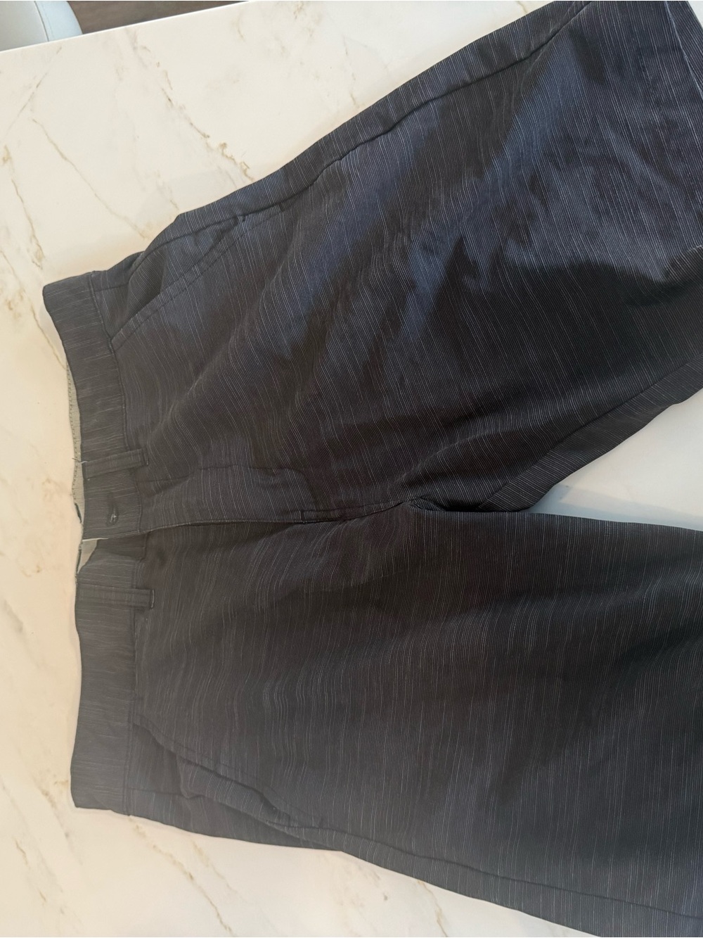 burnside Men's Dark Charcoal Pinstripe Chinos - Black